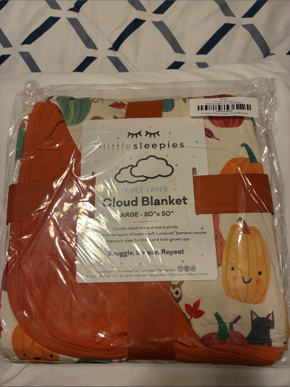 Little Sleepies Pumpkin Pals Cloud NIB